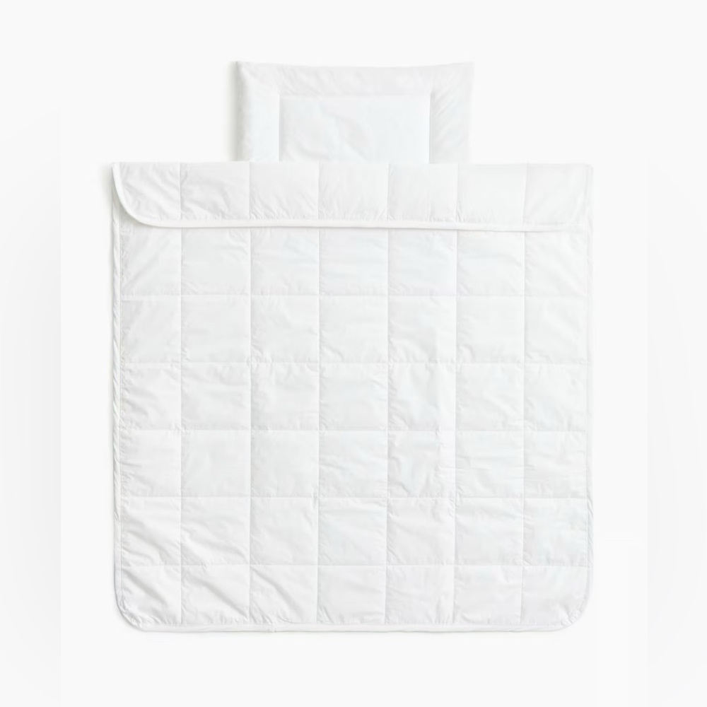 Crib duvet insert and pillow